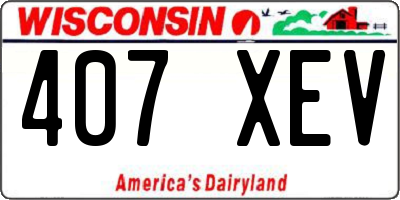 WI license plate 407XEV