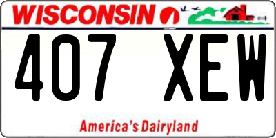 WI license plate 407XEW