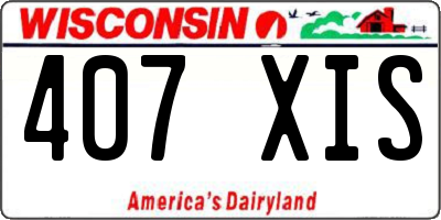 WI license plate 407XIS