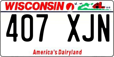 WI license plate 407XJN