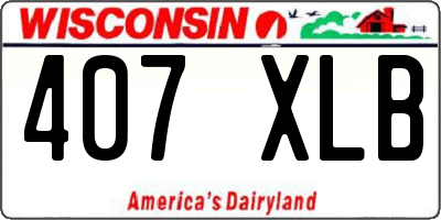 WI license plate 407XLB