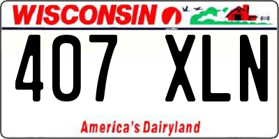 WI license plate 407XLN