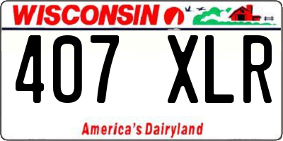 WI license plate 407XLR