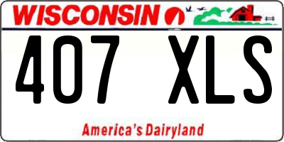 WI license plate 407XLS
