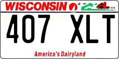 WI license plate 407XLT