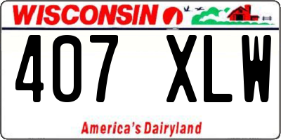 WI license plate 407XLW