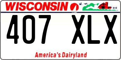 WI license plate 407XLX