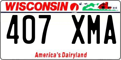 WI license plate 407XMA