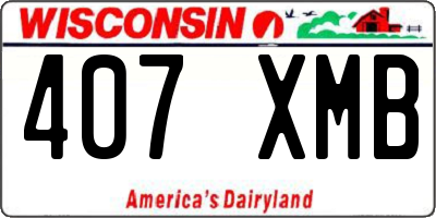 WI license plate 407XMB