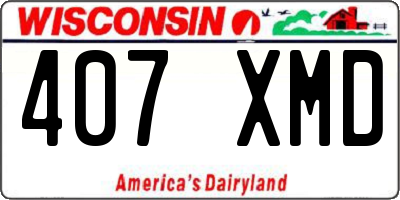 WI license plate 407XMD