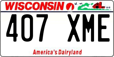 WI license plate 407XME