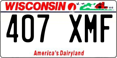 WI license plate 407XMF