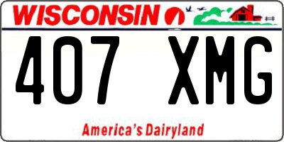 WI license plate 407XMG