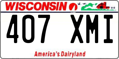 WI license plate 407XMI