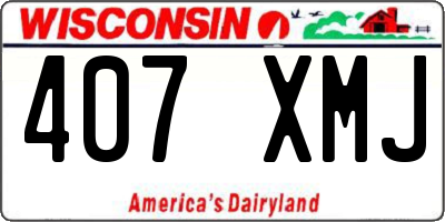 WI license plate 407XMJ