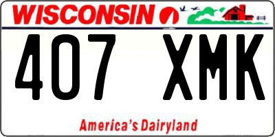 WI license plate 407XMK