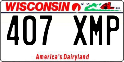 WI license plate 407XMP