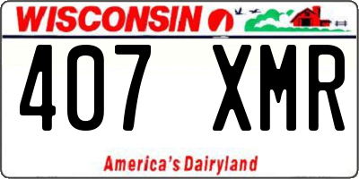 WI license plate 407XMR