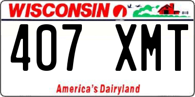 WI license plate 407XMT
