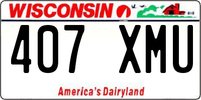 WI license plate 407XMU
