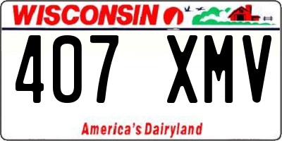 WI license plate 407XMV