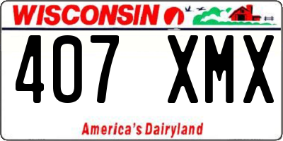 WI license plate 407XMX