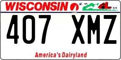 WI license plate 407XMZ