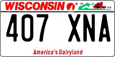 WI license plate 407XNA