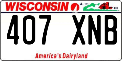 WI license plate 407XNB