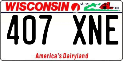 WI license plate 407XNE