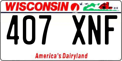 WI license plate 407XNF