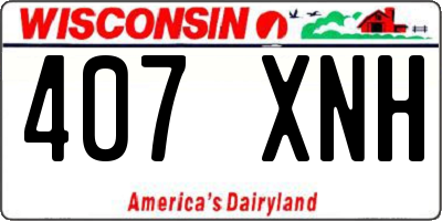 WI license plate 407XNH