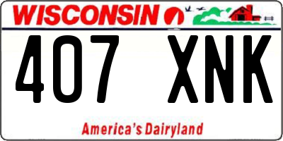 WI license plate 407XNK