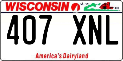 WI license plate 407XNL
