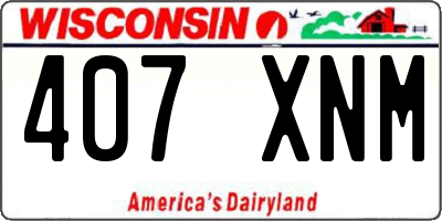 WI license plate 407XNM