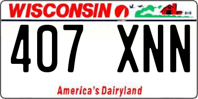 WI license plate 407XNN