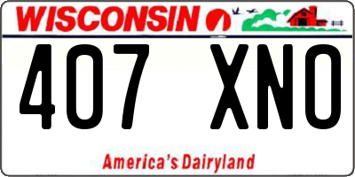 WI license plate 407XNO