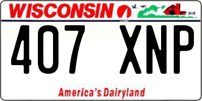 WI license plate 407XNP