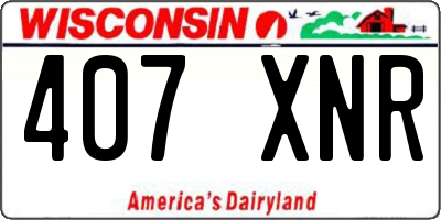 WI license plate 407XNR
