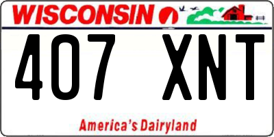 WI license plate 407XNT