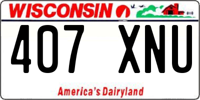 WI license plate 407XNU