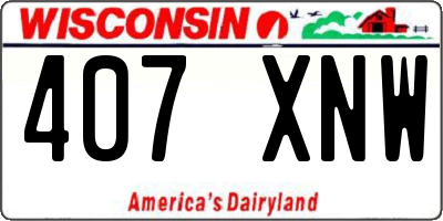WI license plate 407XNW