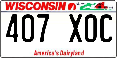 WI license plate 407XOC