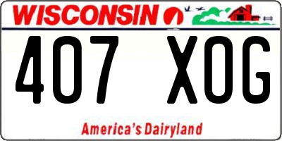 WI license plate 407XOG