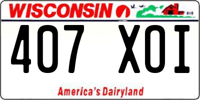 WI license plate 407XOI