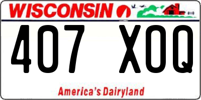 WI license plate 407XOQ