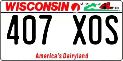 WI license plate 407XOS