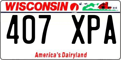 WI license plate 407XPA