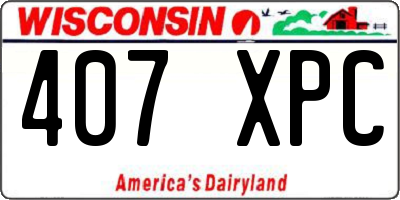 WI license plate 407XPC