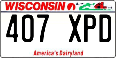 WI license plate 407XPD